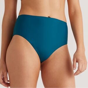 NWT QUINCE Italian High-Rise Bikini Bottom Swim Teal Blue Green Women’s